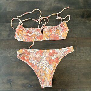 SKATIE X Amber Fillerup Holland Floral Print SM Dylan Bottoms M Demi Top